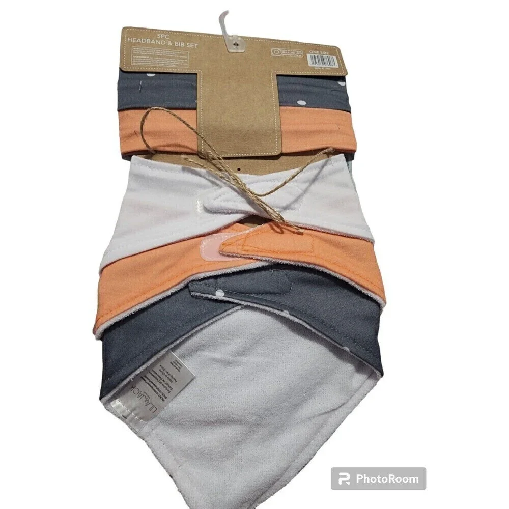Lila & Jack Pumpkin Wrap Fall Headband & Bib 5-Piece Set